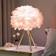 Led Night Light Feather Modern Table Lamp Bedside Lamp Living Room Cafe Wedding Decoration Romantic Christmas(Color:B)