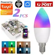 2X E14 Smart Light LED Bulb Tuya WiFi RGB Candle Lamp Alexa Google Home APP AU