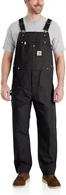 *NWT* Men's Carhartt Relaxed Fit Duck Bib Overall ~ Black ~ 36 x 34