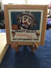 Emmett Kelly Jr. Masterworks handcrafted art tile signed