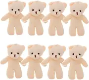 SUPVOX 10pcs Mini Bear Dolls DIY Plush Brooches Cute Tiny Bear Ornaments for Crafts Versatile Decoration for Dollhouses Accessories