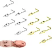 [ZS] 20G Spike Nose Rings Studs, 18G Stainless Steel Spike Stud Earrings, 16G Septum Lip Rings Cartilage Tragus Helix Piercing for Women Men