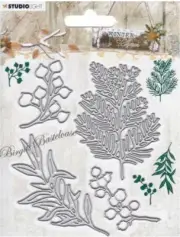 NEW Studio Light Dies -- Winter Charm Leaves & Berries -- RETIRED