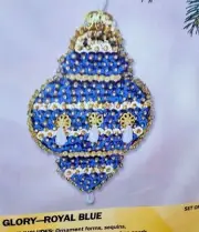 Herrschners Sunrise SULTAN'S GLORY-ROYAL BLUE Sequin Bead Christmas Ornament Kit