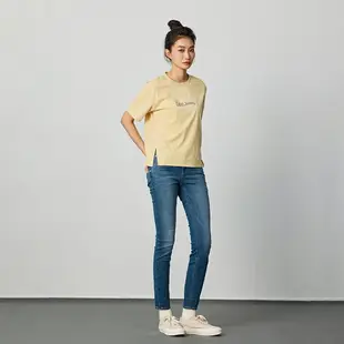 Lee 女款 寬鬆版 海浪印花Lee Jeans 開岔剪裁 短袖T恤 | Modern