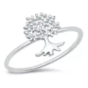 Simple Tiny Tree of Life Leaf Ring New .925 Sterling Silver Band Sizes 3-10