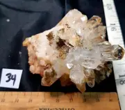 Sparkly tribe cluster of clear Quartz points, watch video, lovely
