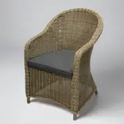 MALAWI - Poly Rattan Wicker Outdoor Dining Chair - Brown Grey