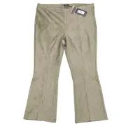 NWT NYDJ Suede Pull On Slim Bootcut Pant Sz 18 Saddlewood