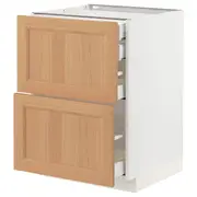 METOD / MAXIMERA base cb 2 frnts/2 low/1 md/1 hi drw, white/Vedhamn oak, 60x60x80 cm