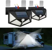 Solar RV Porch Lights Motion Activated Strong Magnetic Mount with Adhesive Metal