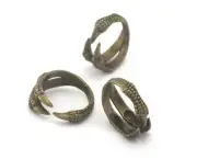 Claw ring adjustable Antique bronze plated brass (18mm 8US inner size) 2635