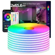 Led Strip Lights, RGB 130FT Neon Rope Lights for Bedroom App+Remote Control M...
