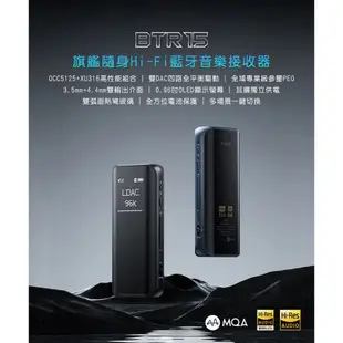 FiiO BTR15 旗艦 Hi-Fi 雙輸出 USB DAC 耳擴 隨身 藍牙 音樂接收器