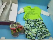 American Girl Doll Outfit Dinosaur Shirt Short Shoes Summer Unisex Logan Everett
