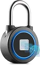 AUTENS Fingerprint Padlock, Rechargeable USB Keyless Door Lock, IP65 Waterproof Bluetooth APP Fingerprint Locker, Biometric Thumbprint Smart Lock for Gym, Office, Luggage, Suitcase, Cabinet(Blue)