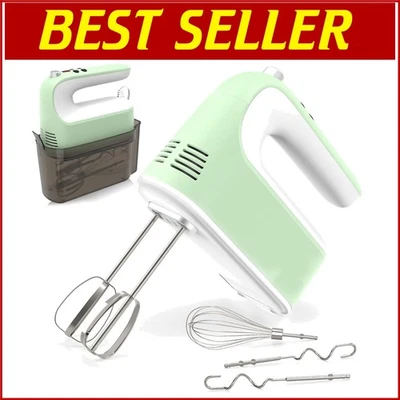 400W Electric Hand Mixer with 9 Speed and Digital Display - Grass Green Edition
