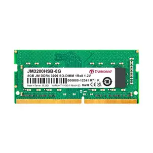 【Transcend 創見】JetRam DDR4 3200 8GB 筆記型記憶體(JM3200HSB-8G)