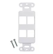 4-Port Wall Plate Snap-In Keystone Jack Insert for RCA/F-Type/RJ45/HDMI Bulk LOT
