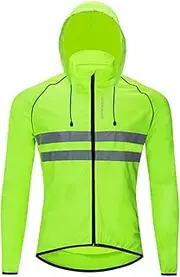 [Generic] Men Windproof Hooded Cycling Jacket Breathable High Visibili Reflective Bike ycle Riding Sports Coat Jacket
