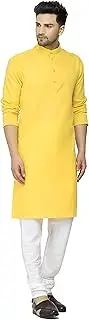 [Gauri Laxmi Enterprise] GauriLaxmi Enterprise Men's Solid Straight Kurta Pyjama Set (Full Pair_Cotton Blend)