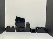 Lego Parts (8) ~ Black Brick Modified 1 x 1 x 1 2/3 Studs Side ~ No 32952