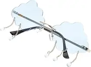 [Healvian] Funny Cloud Sunglasses Oversized Rimless Glasses Cool Disco Style Fashion for Unique Idea