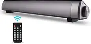 Sound Bar | Soundbar Wired and Wireless Bluetooth 5.0 Speaker | Built in Mic | for Cell Phone/Tablet/Projector and Support TV with AUX/RCA Output