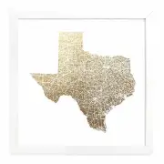 Minted Texas State Framed Foil-Pressed Art Print