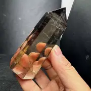 0.38LB Top Natural Smokey Quartz Tower Point Crystals Obelisk Wand Reiki Energy