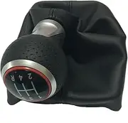 Rynplex for, A4 A5 S4 B6 B7 B8 8K 8T 8F Q5 8R 12mm 5 Speed 6 Speed Car Gear Shift Knob Leather Gear Shift Collars Boot Cover Car Gear Shift Knob(6 Speed)
