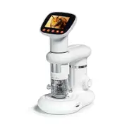 Handheld Digital Microscope with Stand,2" LCD Screen,1000X Pocket Microscope for Kids with 8 Adjustable LED Lights,Coins Electronic Magnifier Camera-White