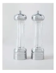 [The Cooks Collective] Salt & Pepper Mill Set in Silver/Acrylic