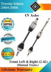 New OE Front CV Axles For 2004-2008 Toyota Solara 2.4L Manual Trans. Lifetime W. (for: Toyota)