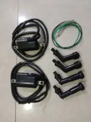 2Set For Honda Motorcycle CB350F CB400F CB550F CB500 CB550K Ignition Coil w/ Cap