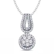 0.33 CT. T.W. Composite Natural Diamond Frame Loop Pendant in 10K White Gold