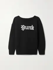 [R13] R13 - Appliquéd Cotton Sweater - Black - x small x small Black