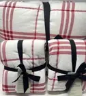 New~West Elm Farmhouse Plaid Red White Quilt~Full Queen~2 Euro Shams
