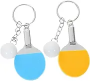 2Pcs Table Tennis Keychains Decorative Sports Key Rings for Bags and Backpacks Lightweight Mini Pendants and Unique Souvenir Keychain