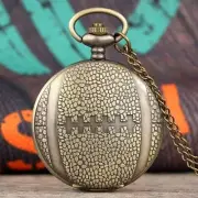 Antique Style Rugby Alloy Case Men Women Quartz Analog Pocket Watch Chain Gift