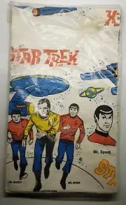 Vintage STAR TREK paper Tablecloth party creations Appleton Wisconsin 48" X 88"