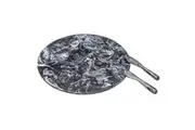 3pc Tempa Marlow Polyresin Cheese For One Knife Board Set Utensil Cutlery Storm