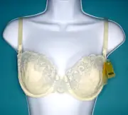 NWT Vtg Wonderbra Balconette Padded Bra #7478 Cross Dyed Lace Sz 38B