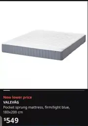 IKEA Pocket sprung mattress/ Extra firm 180x200cm