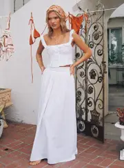 Valerio Maxi Skirt White