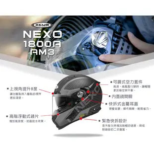 【JC VESPA】ZEUS全罩式安全帽 NEXO ZS-1800A (AM3 灰/平黑) 內墨鏡/輕量賽事帽