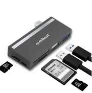 mbeat Essential 5-IN-1 USB- C Hub ( USB hub 2.0, 3.0, SD/TF Card Reader Supports SDXC, MicroSDXC) USB 3.0 Speed: Up to 5Gbps Weight: 18g