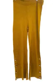 Good American Pants Size 4XL Plaited Rib Boss Flare Golden Rod Size 7