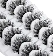 Mink Lashes Fluffy Eyelashes Wispy Cat Eye False Lashes Natural Look Long Full Volume Crossed 10 Pair Thick Lashes Pack