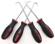 4 Piece Mini Pick & Hook Tool Set Prospecting Fossicking Auto Workshop Soft Grip